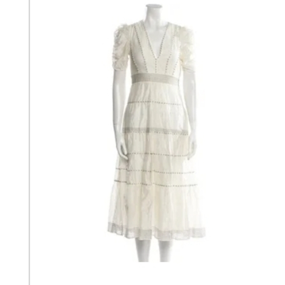 Ulla Johnson Elegant White Lace Dress SZ 0 Please See Pics Has Stain